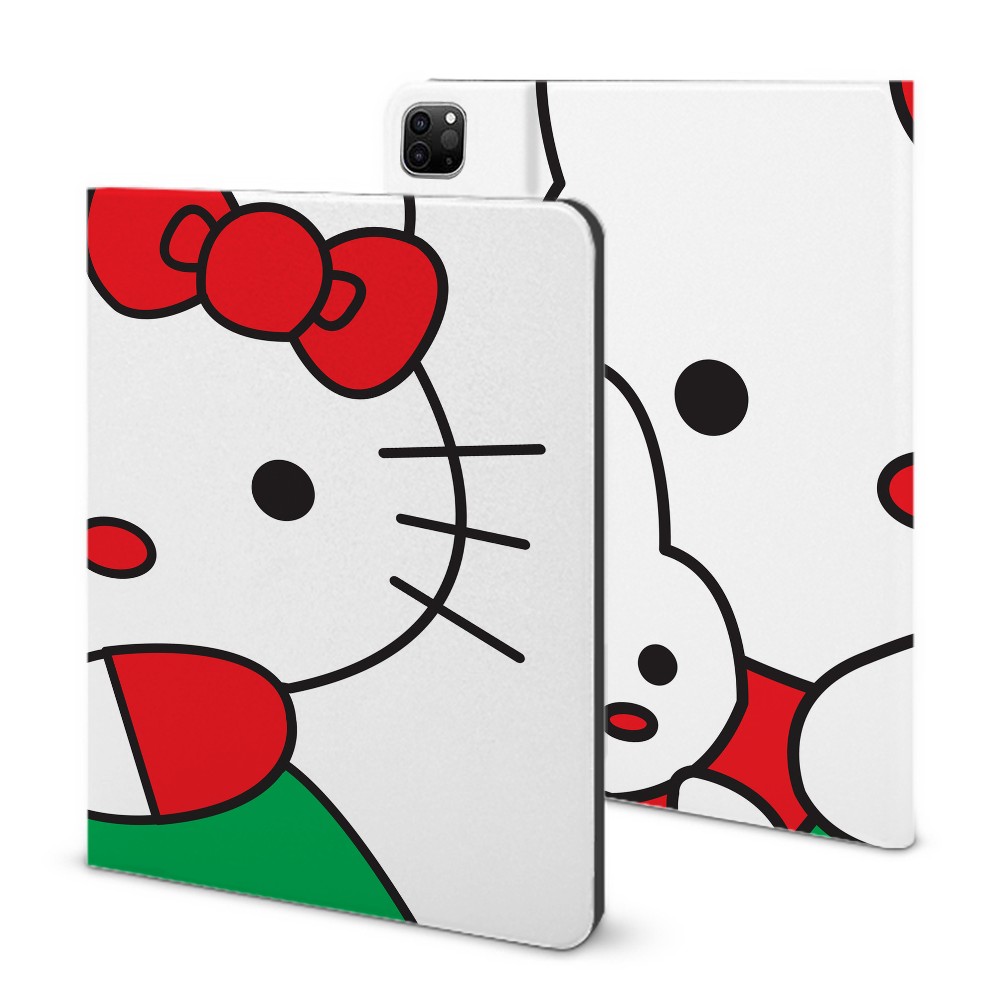 （画像用） Hello Kitty ハローキティ IPad ケース ブック型 PUレザー TPU 耐衝撃 軽量 薄型 ペン収納なし 全面保護 IPad 各モデル対応